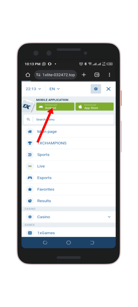 Cliquez sur "Download Android"