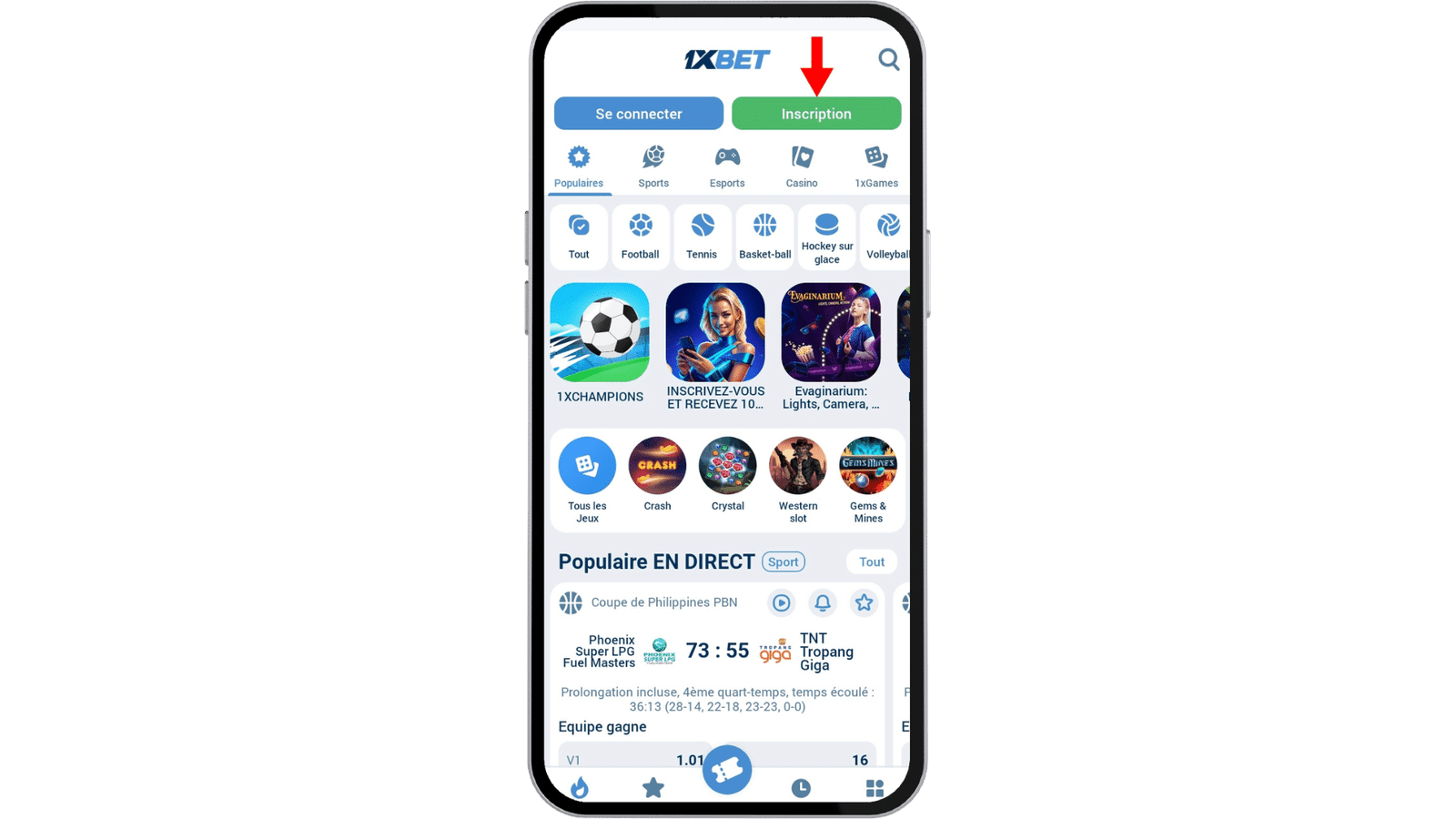 inscription avec le Le meilleur code promo 1xbet Côte d'Ivoire