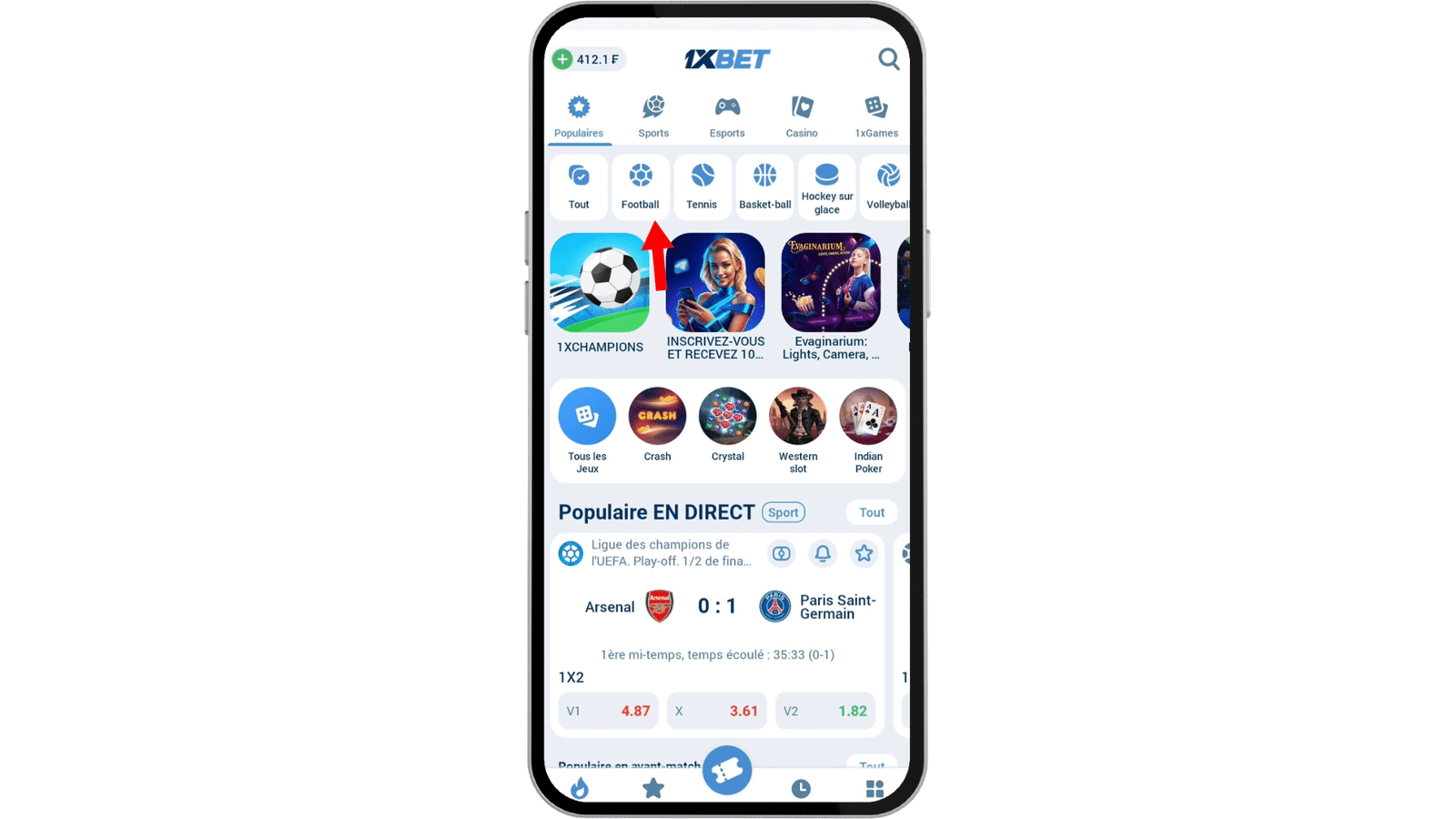 parier sur 1xbet côte d'ivoire 1