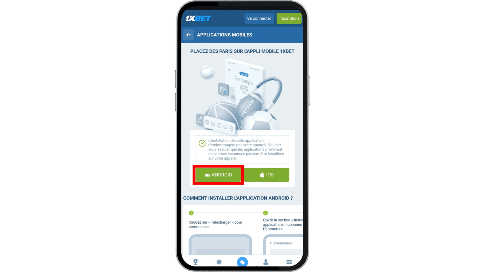 télécharger 1xbet pour Android en Côte d’Ivoire 2
