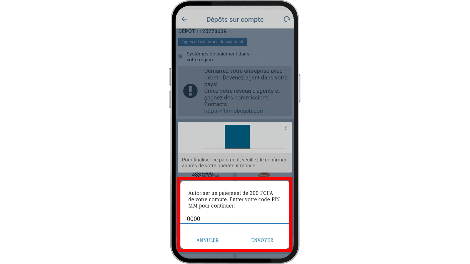 dépôt 1xbet en côte d'ivoire 5