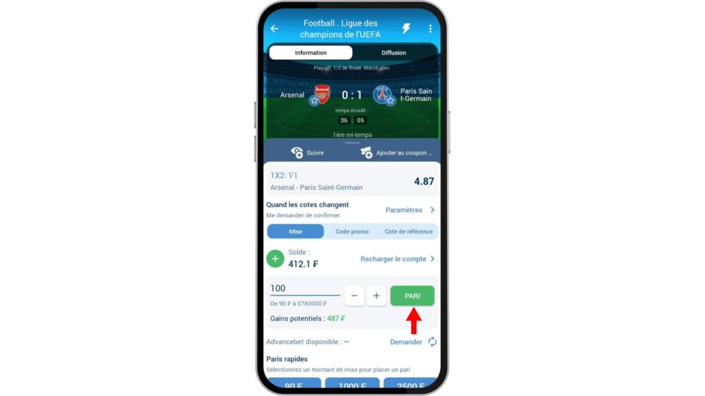parier sur 1xbet apk 5