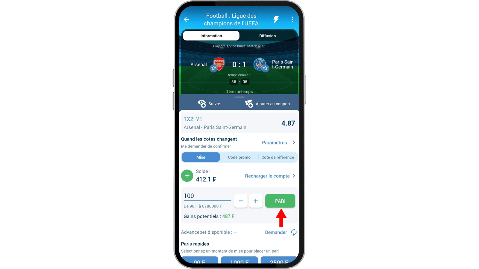 parier sur 1xbet côte d'ivoire 7