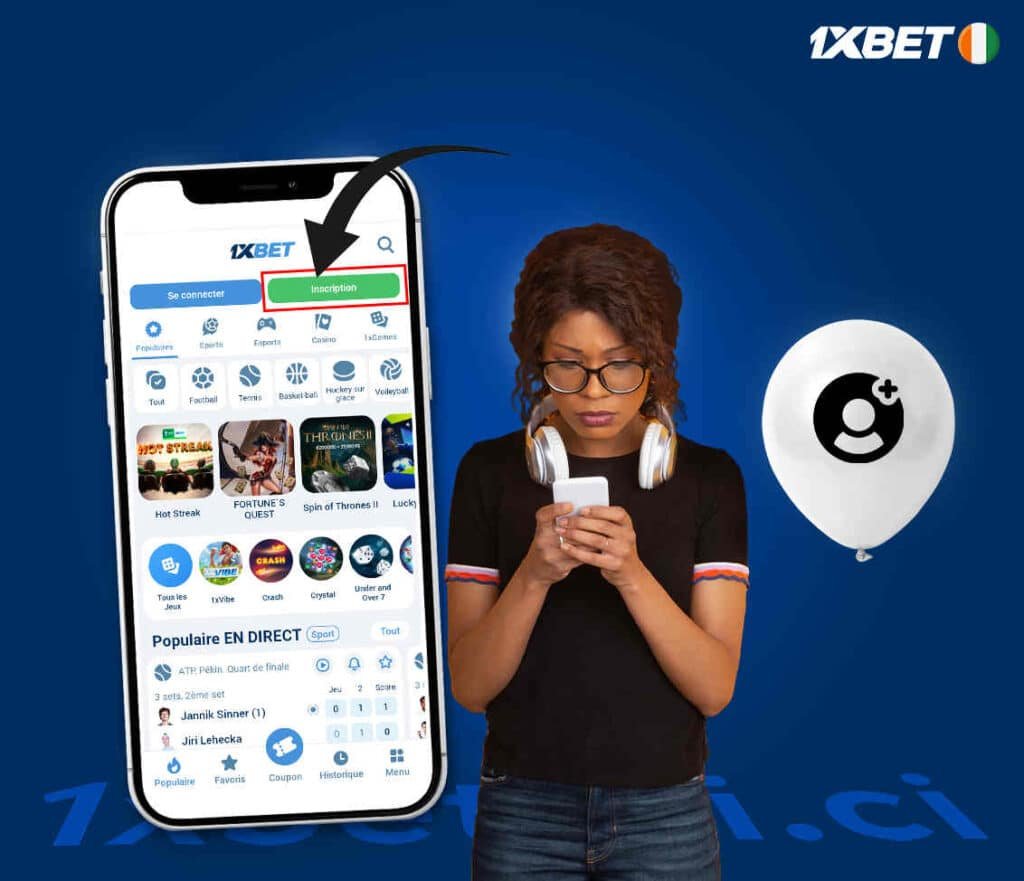 Comment ouvrir un compte via l’application mobile 1xBet CI 